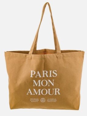 NEW Sezane Paris Mon Amour Canvas Tote